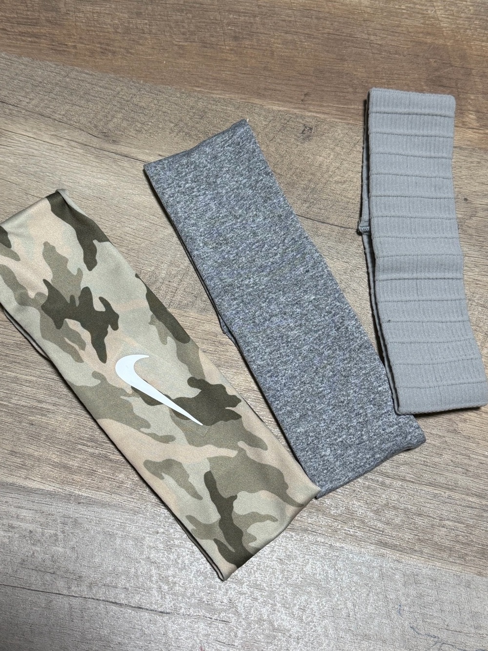 NWOT | 3-Pack Women’s Workout Headbands Nike Camo Gray Athletic Yoga Running